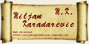 Miljan Karadarević vizit kartica